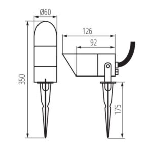 Kanlux 36432 Градинско осветително тяло със сменяем източник на светлина GRIBLO 7 GR GRIBLO 7 GR