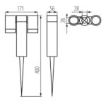 Kanlux 36560 Градинско осветително тяло със сменяем източник на светлина USTI SP USTI SP 2X7 GR