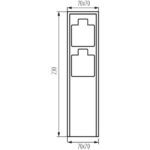 Kanlux 36585 Słupek ogrodowy z gniazdami 230V DASTO DASTO 2SOC FR B