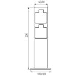 Kanlux 36586 Słupek ogrodowy z gniazdami 230V NASTO NASTO 2SOC FR B