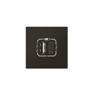 Legrand 3414971579415 ДВУМОДУЛЕН ВГРАДЕН 2хUSB A+C MOSAIC ЧЕРЕН