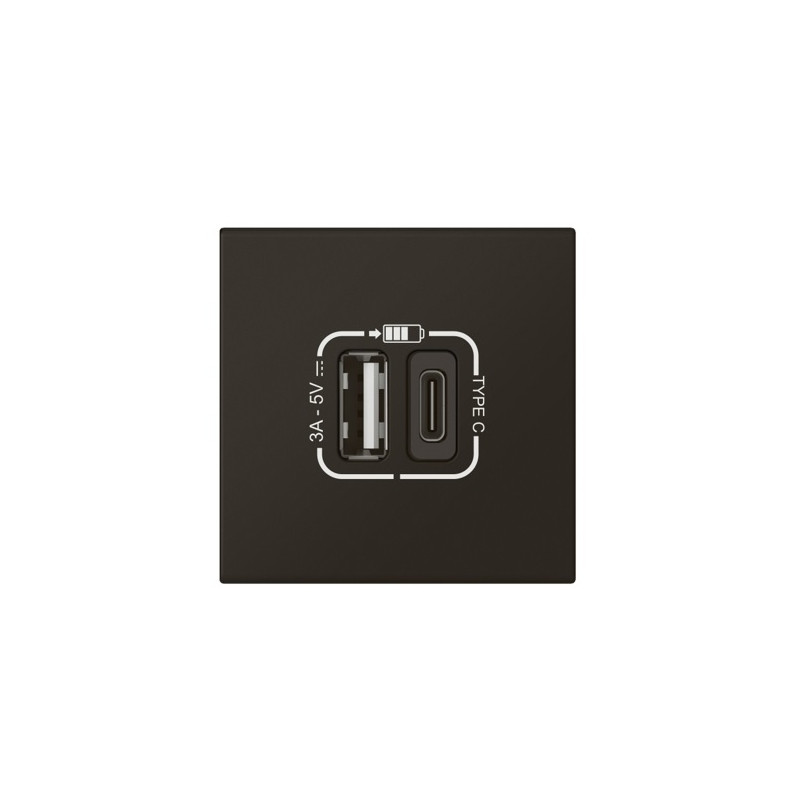 Legrand 3414971579415 ДВУМОДУЛЕН ВГРАДЕН 2хUSB A+C MOSAIC ЧЕРЕН