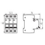 Kanlux 23148 Автоматичен прекъсвач трифазен, 3P KMB6 KMB6-C25/3