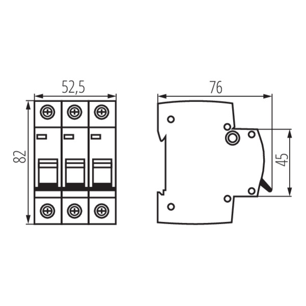 Kanlux 23148 Автоматичен прекъсвач трифазен, 3P KMB6 KMB6-C25/3