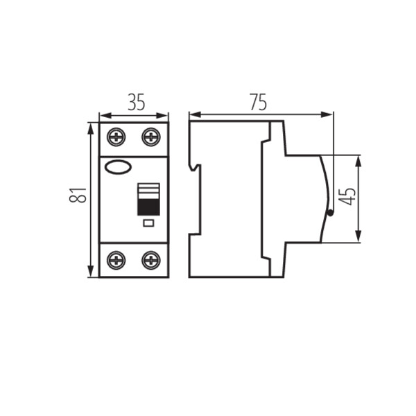 Kanlux 23189 Дефектнотокова защита, 2P KRD6-2 KRD6-2/40/30-A