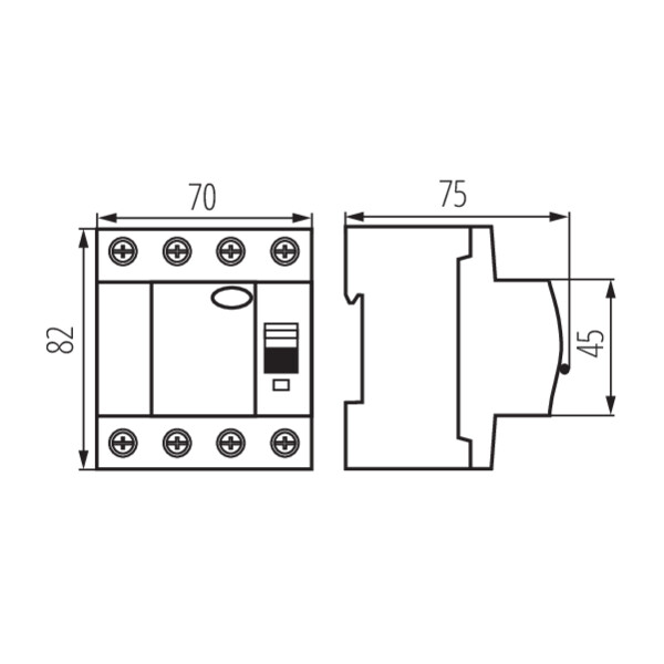 Kanlux 23198 Дефектнотокова защита, 4P KRD6-4 KRD6-4/100/30-A