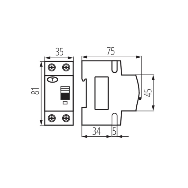 Kanlux 23210 Дефектнотокова защита, с токова защита, 6kA, 2P KRO6 KRO6-2/B16/30