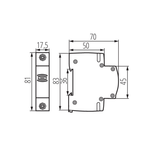 Kanlux 23261 Модулен звънец за шина TH35 KDOB KDOB-230V