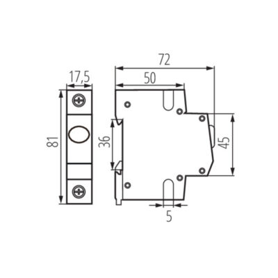 Kanlux 23320 Индикатор за наличие на напрежение за шина TH35, KLI KLI-R