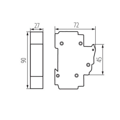 Kanlux 23341 Прекъсвач със стопяеми вложки за шина TH35, D02 KSF KSF02-63-1P