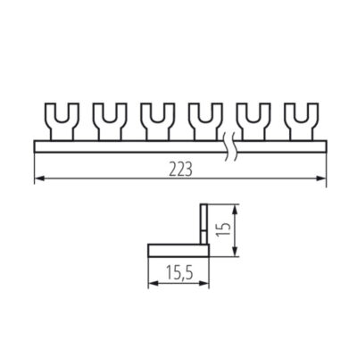 Kanlux 24210 Съединителна медна шина с клеми - вилици KBB KBBU-1x12