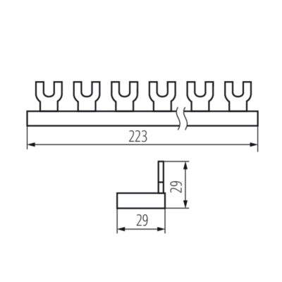 Kanlux 24211 Съединителна медна шина с клеми - вилици KBB KBBU-3x4