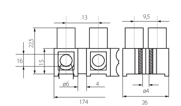 Kanlux 26434 Лустер клема тип H H PP H-16MM2 PP M