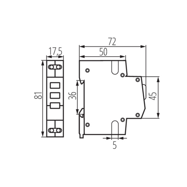 Kanlux 32893 Индикатор за наличие на напрежение за шина TH35, KLI-3 KLI-RGY