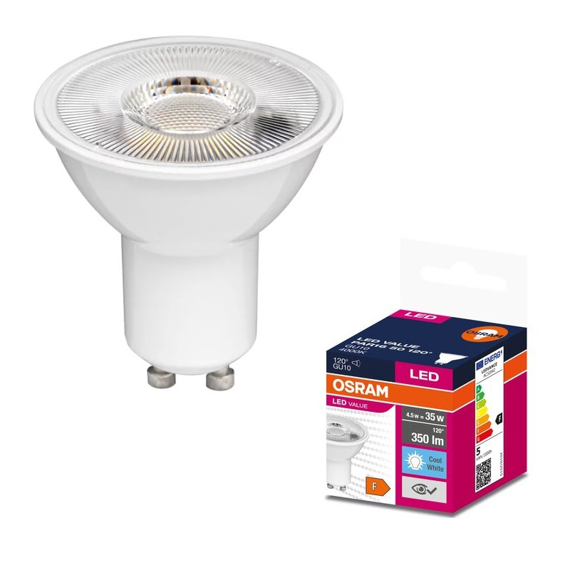 Ledvance 4058075198708 LED ЛАМПА VALUE PLAST PAR16 50 120° 5W/840 GU10