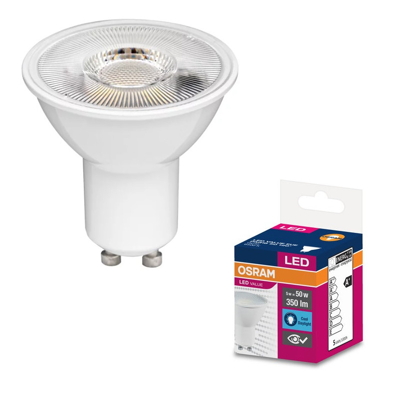 Ledvance 4058075198739 LED ЛАМПА VALUE PLAST PAR16 50 120° 5W/865 GU10