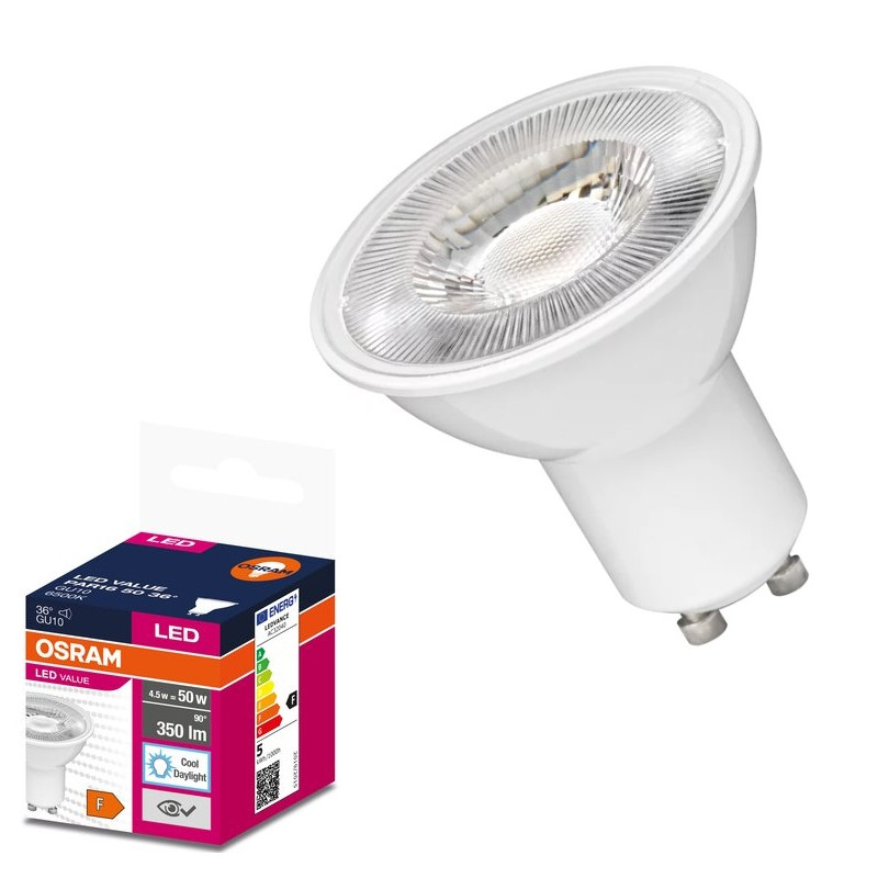 Ledvance 4058075198647 LED ЛАМПА VALUE PLAST PAR16 50 36° 5W/865 GU10