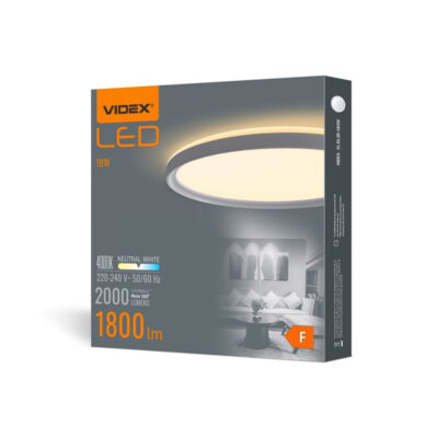 Videx 4820246484350 LED ЛАМПА VL-DL3R-184W CEILING RD 18W/4K/WH