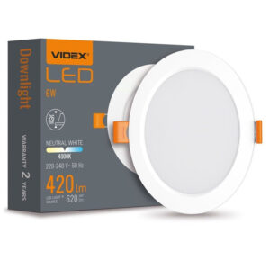 Videx 5904405540862 LED ЛАМПА VLE-DLBR-064 DOWNLIGHT RD 6W/4K/WH