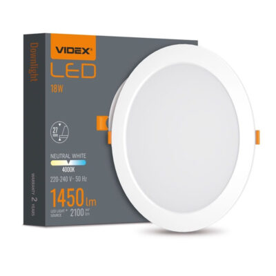 Videx 5904405540886 LED ЛАМПА VLE-DLBR-184 DOWNLIGHT RD 18W/4K/WH