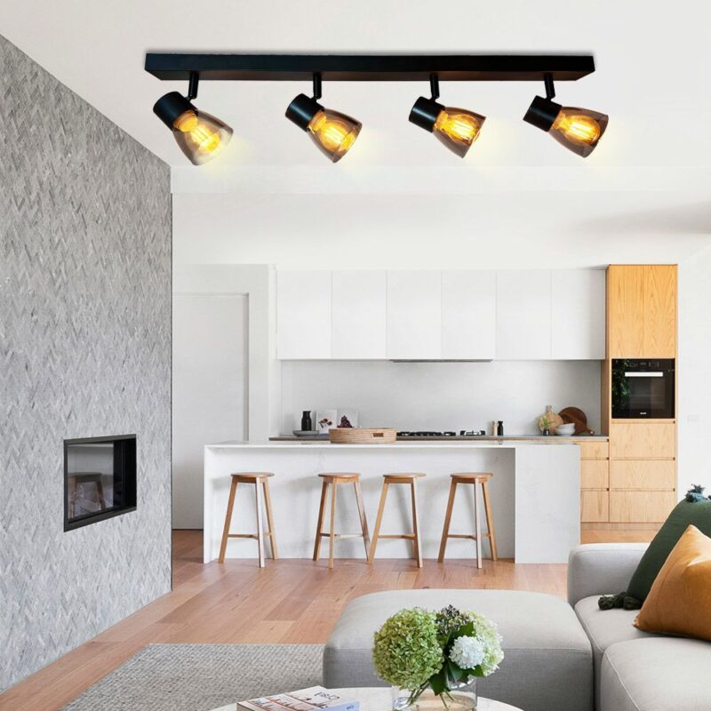 VivaluxVIV005050Спот DANTE SP788 4xE14 опушени стъкла черен