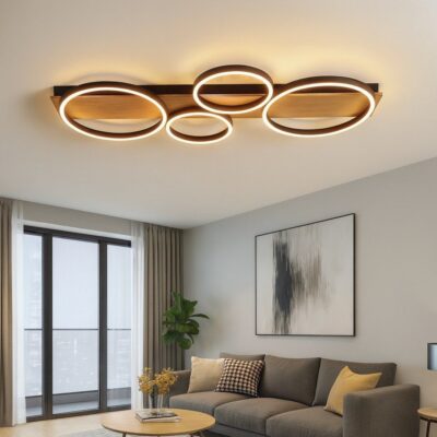 Vivalux VIV005159 LED плафон MATTEO-C LED 38W черно+дърво CCT 3000-4000-6400K