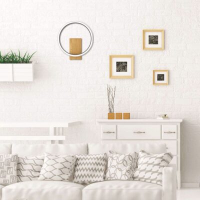 Vivalux VIV005157 LED аплик MATTEO LED 12W черно+дърво CCT 3000-4000-6400K