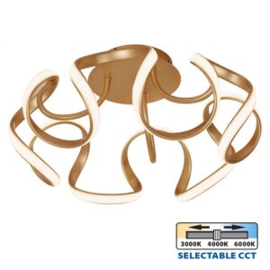 VivaluxVIV005169LED плафон MEANDRA-C LED 54W злато CCT-switch 3000-4000-6000K