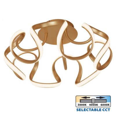 Vivalux VIV005169 LED плафон MEANDRA-C LED 54W злато CCT-switch 3000-4000-6000K