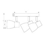 VivaluxVIV005049Спот DANTE SP787 3xE14 опушени стъкла черен