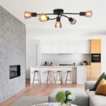 VivaluxVIV005052Плафон DANTE CL790 5xE14 опушени стъкла черен