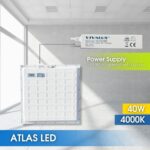 VivaluxVIV005132Квадратен LED панел ATLAS LED 40W 4000 lm бял 4000K 10 бр.