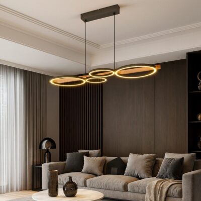 Vivalux VIV005160 LED полилей MATTEO-P LED 38W черно+дърво CCT 3000-4000-6400K