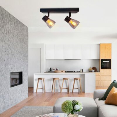 Vivalux VIV005048 Спот DANTE SP786 2xE14 опушени стъкла черен