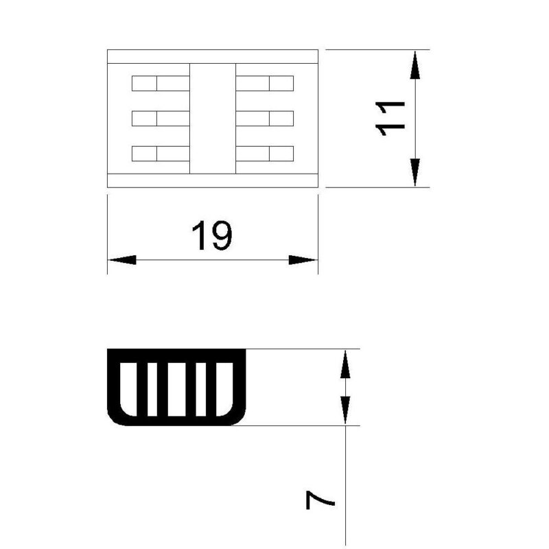 Vivalux VIV005074 Свързващ елемент за SMD3535 LED ленти CONNECTOR MIDDLE 8 mm 10 бр.