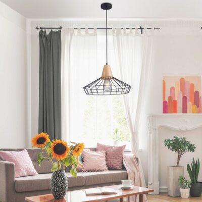 Vivalux VIV005098 Полилей AVA SSP799 1xE27 метал с дърво черен