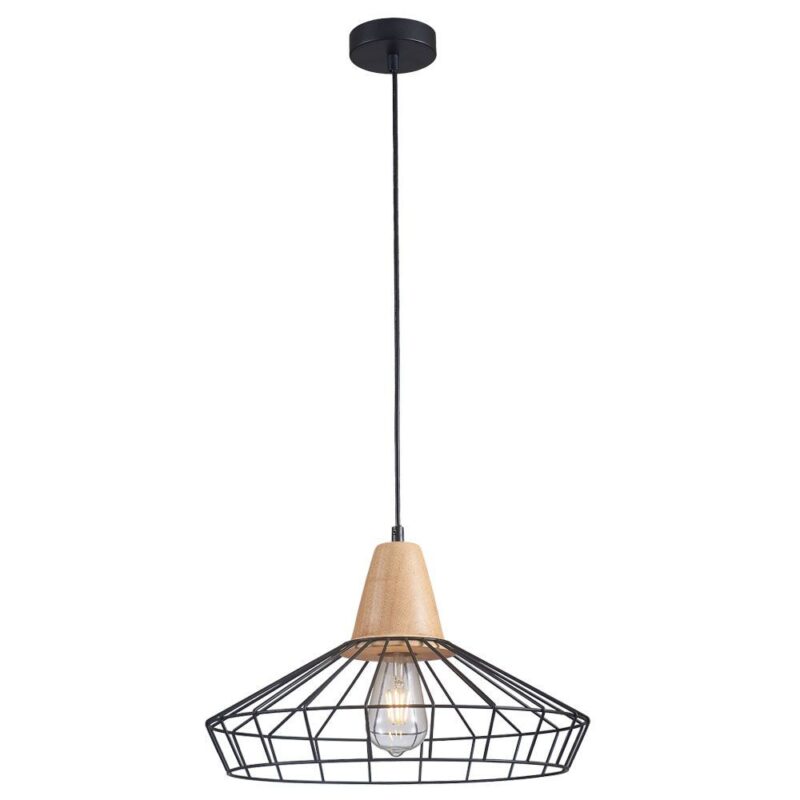 Vivalux VIV005098 Полилей AVA SSP799 1xE27 метал с дърво черен