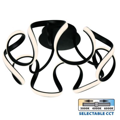 Vivalux VIV005168 LED плафон MEANDRA-C LED 54W черен CCT-switch 3000-4000-6000K