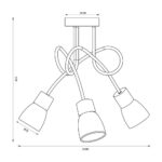 VivaluxVIV005051Плафон DANTE CL789 3xE14 опушени стъкла черен