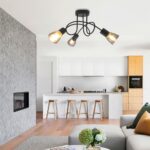 VivaluxVIV005051Плафон DANTE CL789 3xE14 опушени стъкла черен