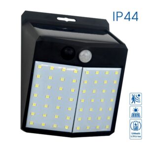 VivaluxVIV005146Соларно фасадно LED тяло със сензор TROY SOLAR LED PIR 2W 6400K IP44