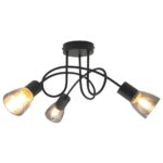 VivaluxVIV005051Плафон DANTE CL789 3xE14 опушени стъкла черен