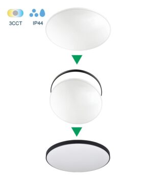Vito 2027011 LED CEILING LAMP SATURN 18W 3xCCT (3000K/4000K/6500K) 1620lm φ250*H50 2RINGS