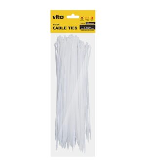 Vito 7100510 PLASTIC CABLE TIE 3.6X250 WHITE 100PCS