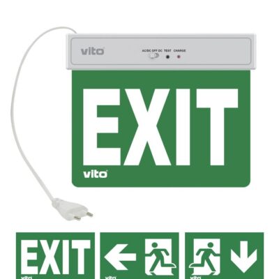 Vito 5020141 RECHARGEABLE EMERGENCY EXIT LAMP EXIT-10 2W 6500K 100Lm LITHIUM BATTERY ALL-SIGNS-IN IP