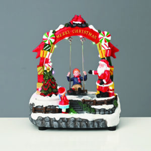 ACA Lighting X0343 LED топла светлина декоративна люлка движение музика адапт. 4.5V (не включен) бат. 3×AA (не включени) 19×13.5×22см