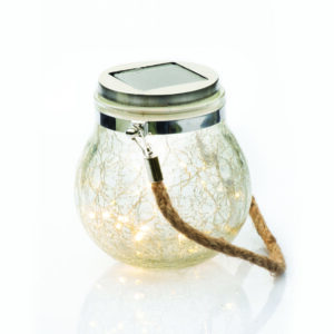 ACA Lighting X04301424 30 топли соларни LED – стъклен буркан медна тел IP44 Ø12.5×H14.5см