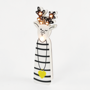 ACA Lighting X0761155 Дървена декорация елен – 6 топли LED бат. (2×AAA) IP20 8×3×29.5см