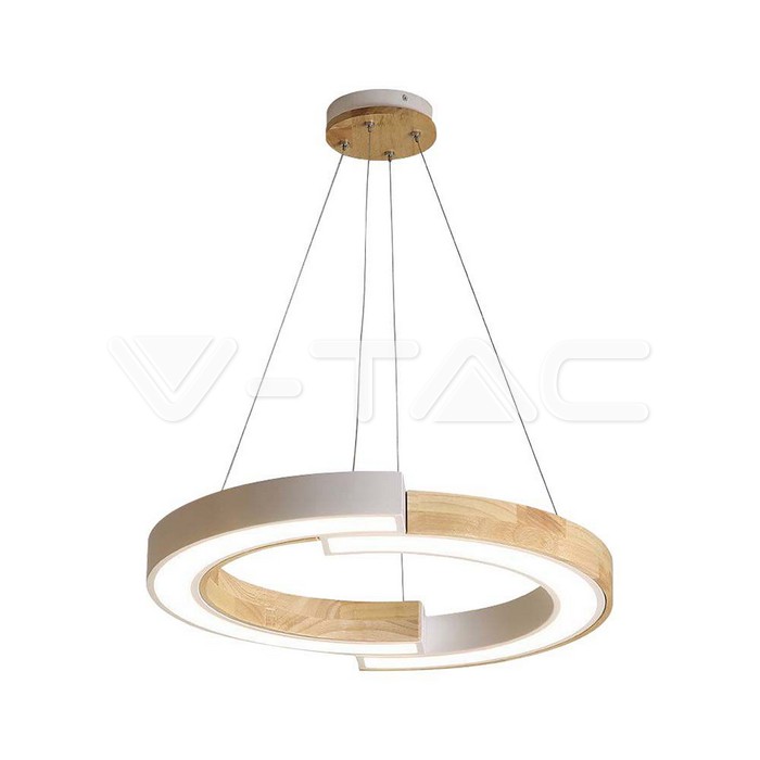 10089.jpg V-TAC VT-10090 LED Осветител 32W Висящ (43*100) 3000К Бяло Тяло С Дърво