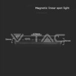 V-TAC VT-10237 12W LED Магнитен Линеен Спот 3000K Черно Тяло